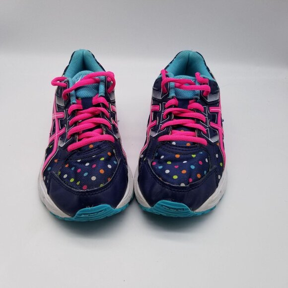 Asics Gel-Contend 3 Mens Blue Pink Polka Dot Active Shoes Size 5 - Picture 2 of 7